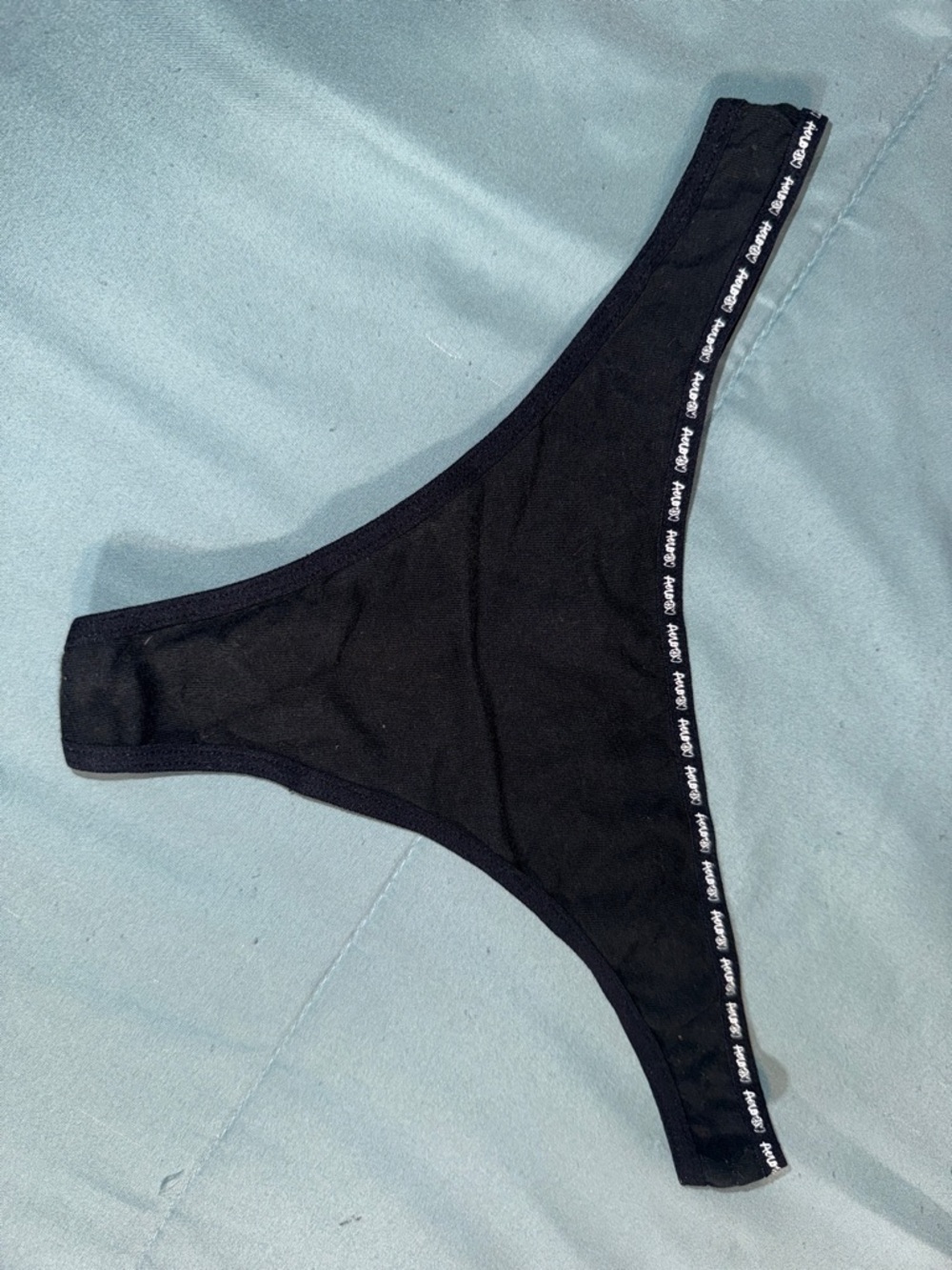 Aeropostale Black Cotton Bikini Panty with Logo Waistband